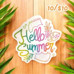 10 / $10 - Rainbow “Hello Summer” Sticker